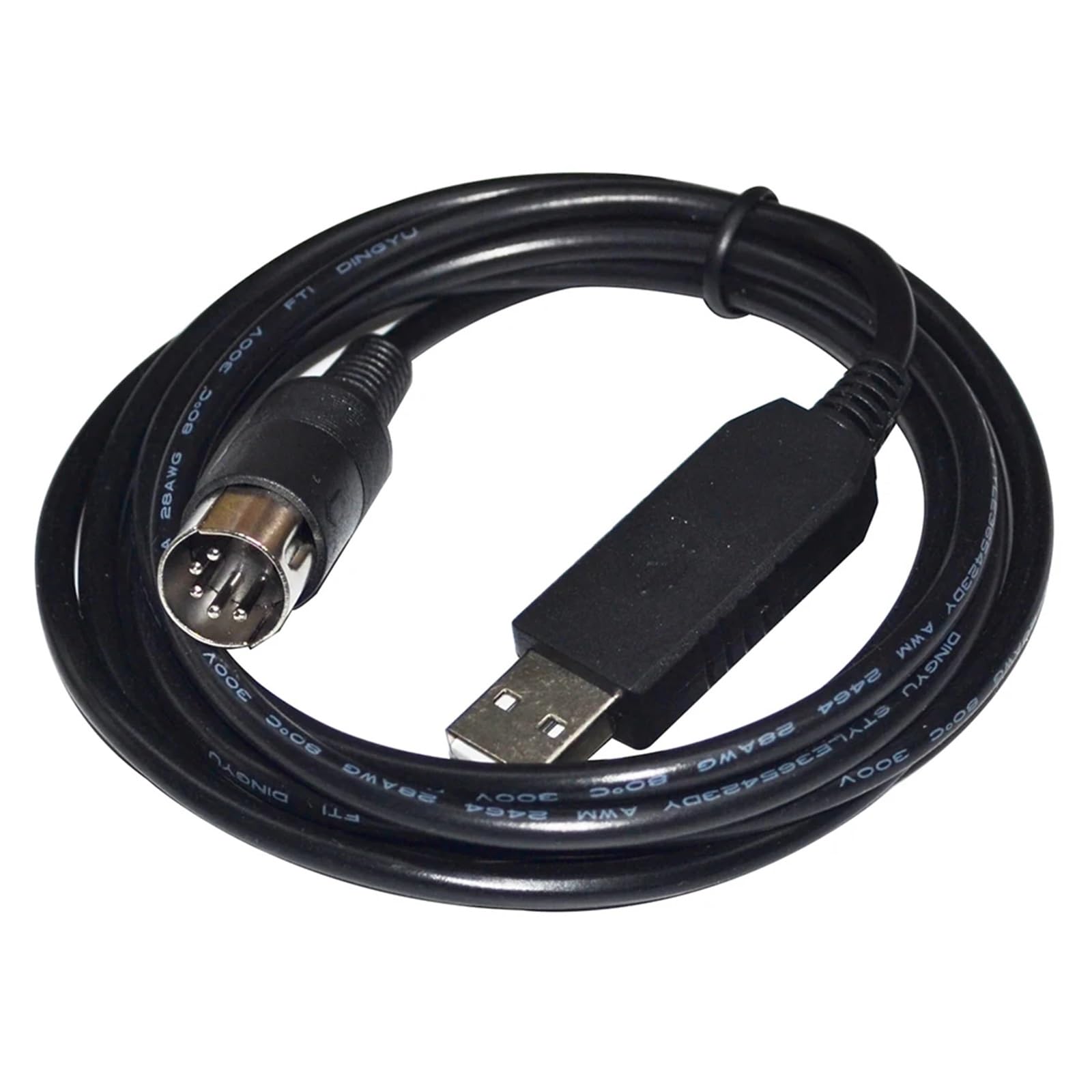 Adaptateur USB vers DIN 5 Broches mâle FT232RL, câble de Communication série RS232 for balances HZF/PTF/DTF/HZT/PTT/DTT vers PC(3 Metre)