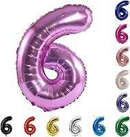 Vista 173 de YPSelected Globo de aluminio grande de 32 pulgadas con número de helio, cumpleaños, boda, fiesta, 0-9 (azul bebé, 2)