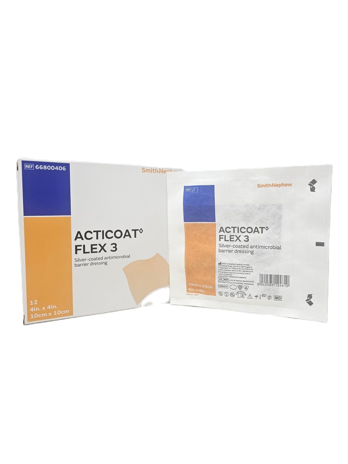 acticoat flex 3 silver dressing SMITH AND NEPHEW 66800406 ACTICOAT FLEX 3 Silver-Coated Antimicrobial Barrier Dressing, 10cm x 10cm (Box Of 12) (X)