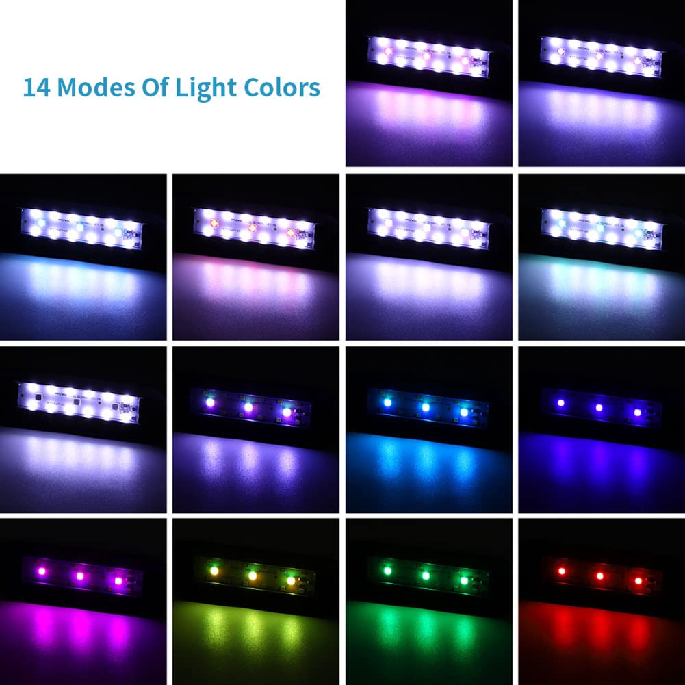 Luces de acuario con clip, luz LED de clip para pecera, luz de tanque de peces de agua dulce, temporizador ajustable, brillo para tanque plantado