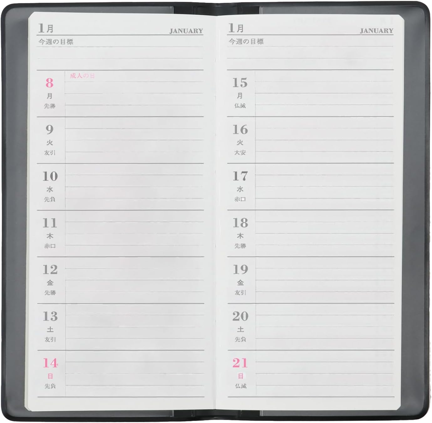 Life Notebook, 2026, Monthly Diary, Black, D67B (Starts from January 2026)