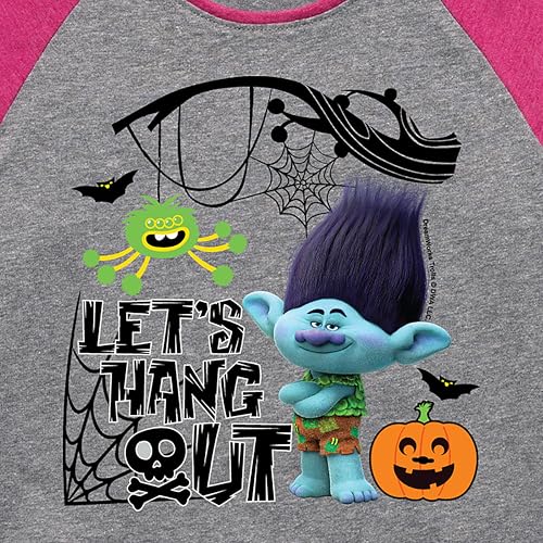 HYBRID APPAREL Trolls - Lets Hang Out Branch - Toddler & Youth Girls Raglan Graphic T-Shirt3