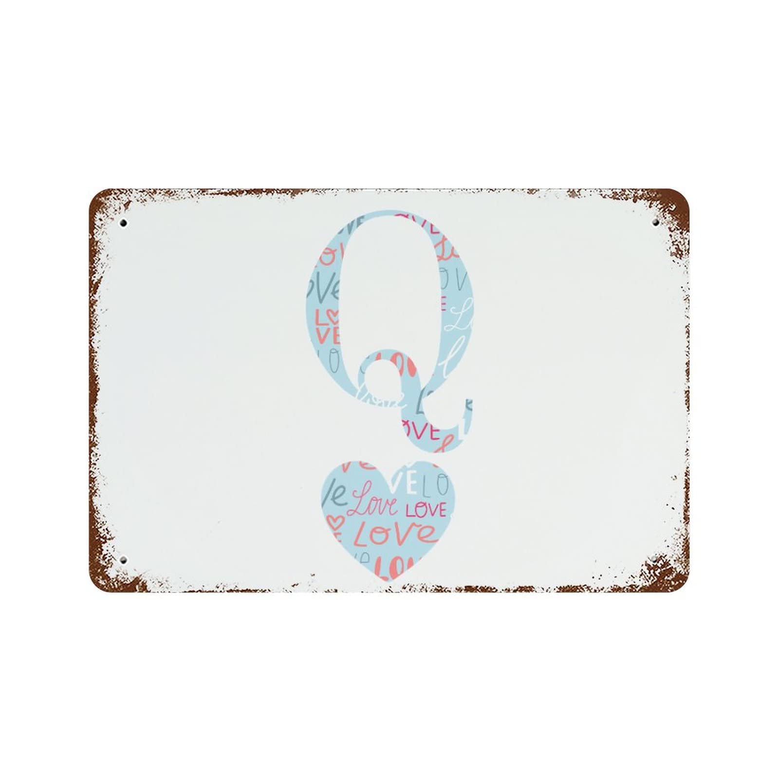 Panneau romantique Saint-Valentin lettre Q rétro pour jardin familial