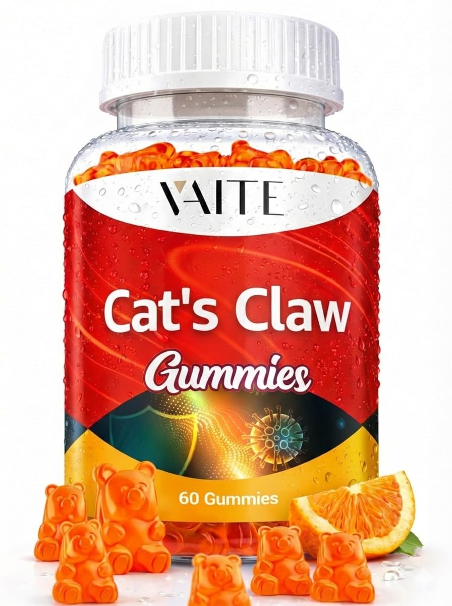Cats Claw Herbal Supplements 1000mg Gummies - Uncaria Tomentosa Extract, Vegan Immune Support, Joint Health, Inflammatory Balance, Overall Wellness, Sugar-Free, Gluten-Free, 60 Chewables