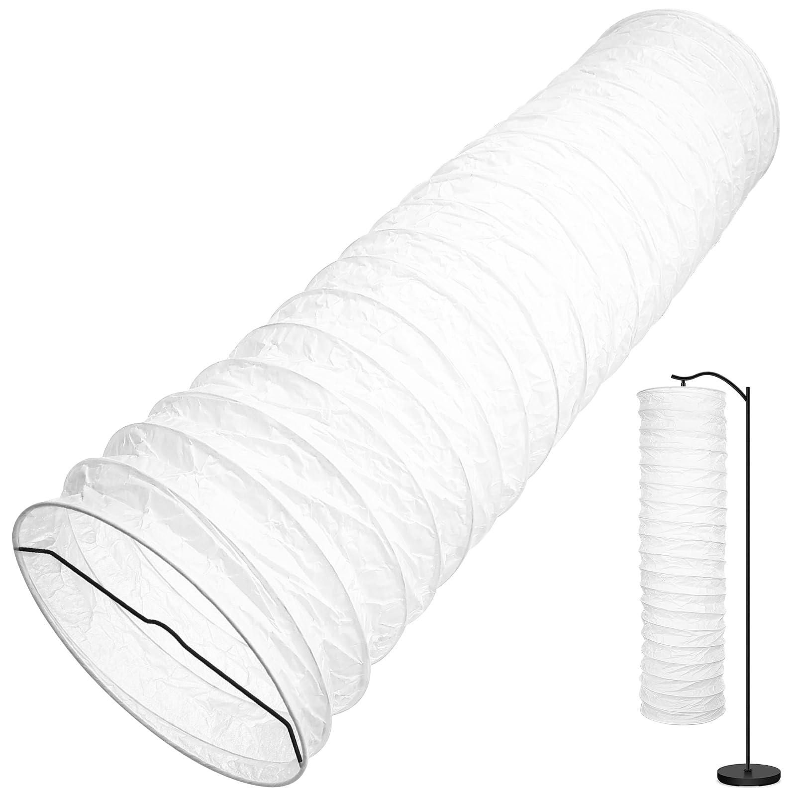 TOVINANNA Floor Lampshade, Rice Paper Lamp Shade Diploma Paper Scandinavian Style Rice Paper Floor Lamp for Bedroom Living Room 36x8.7in