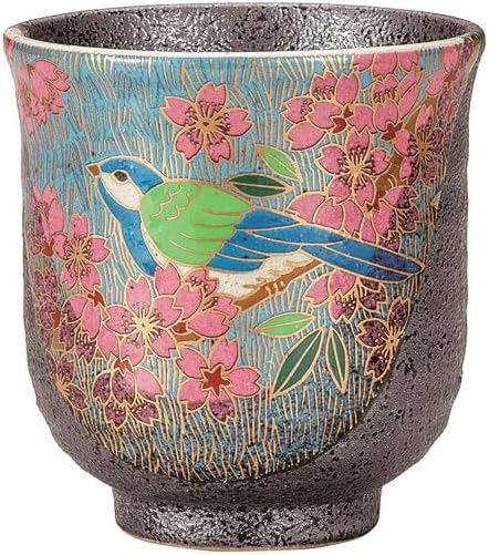 Nakamaru K9-690 “Kyutani Ware” Big Bath Cup with Sakura Bird
