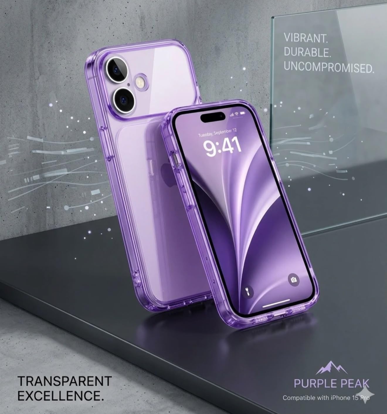 Dezet Compatible Clear Case for iPhone 17 Transparent Matte Soft Slim Shockproof TPU Bumper, Anti-Yellow Crystal Case with Camera Lens Protection Back Cover for (Purple) — Amazon image 4