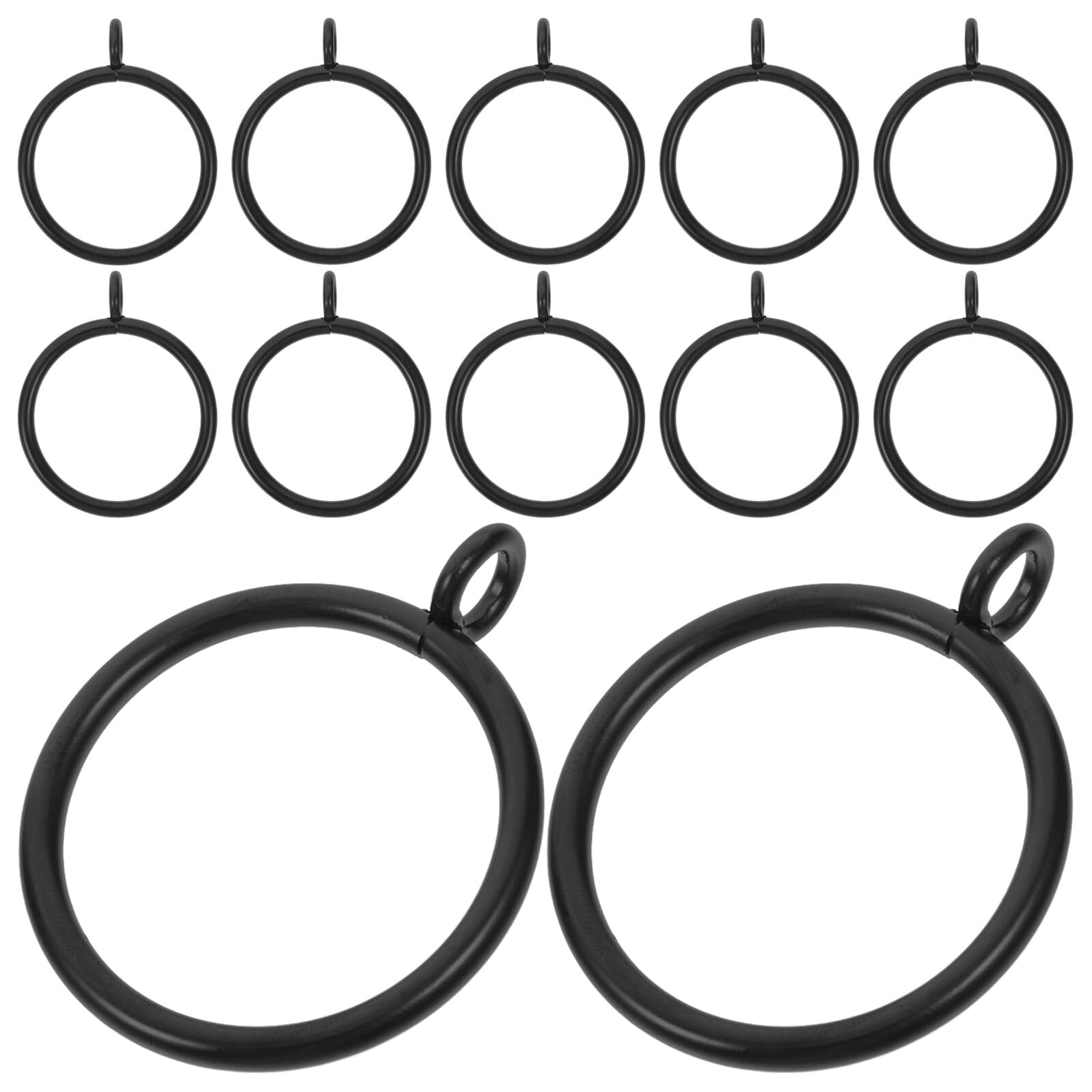 Anillos metálicos para cortinas RORPOIR negros de alta resistencia interior