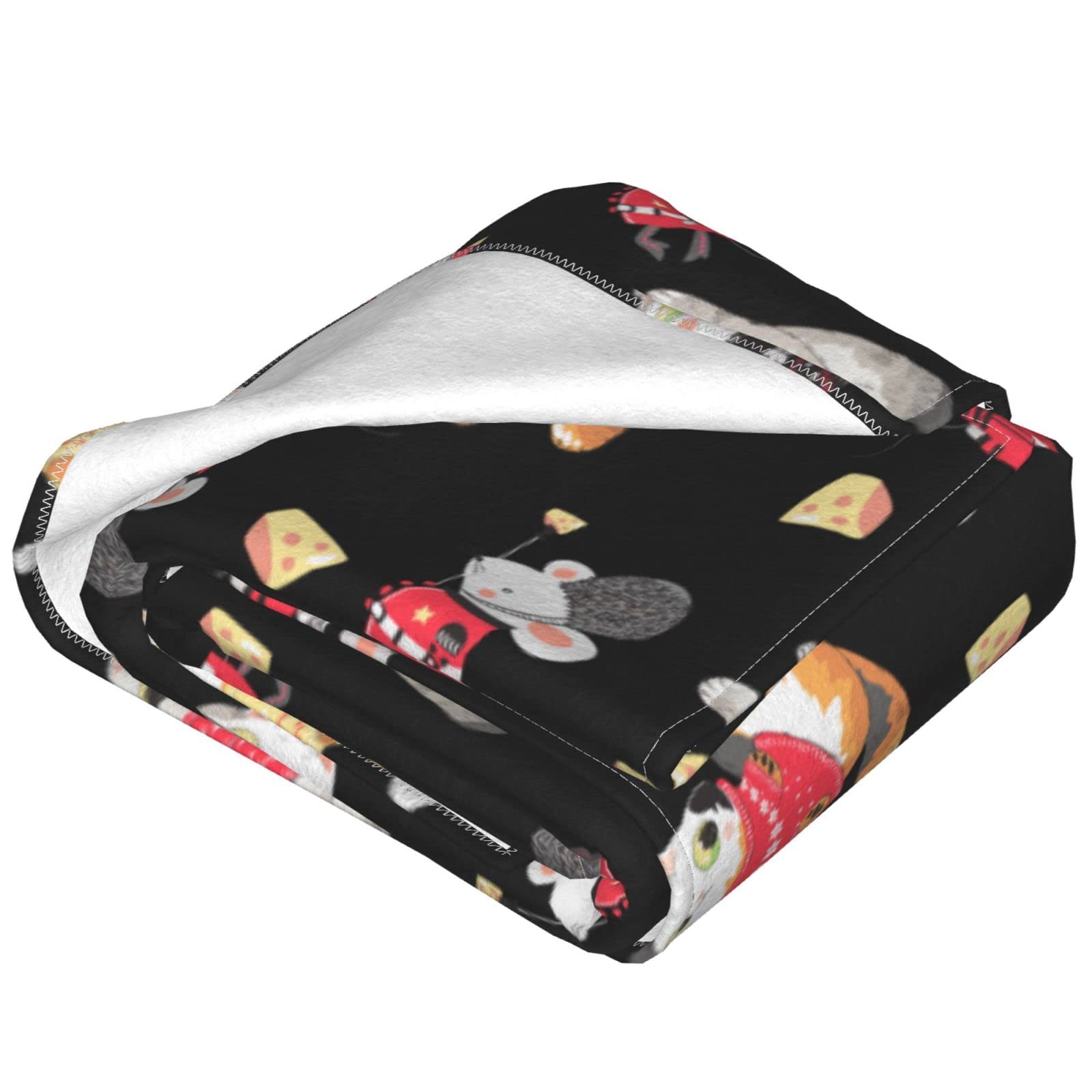 Coperta in pile con topi e gatti divertenti, per letto, divano, coperta in pile, leggera, morbida e accogliente, 127 x 101,6 cm