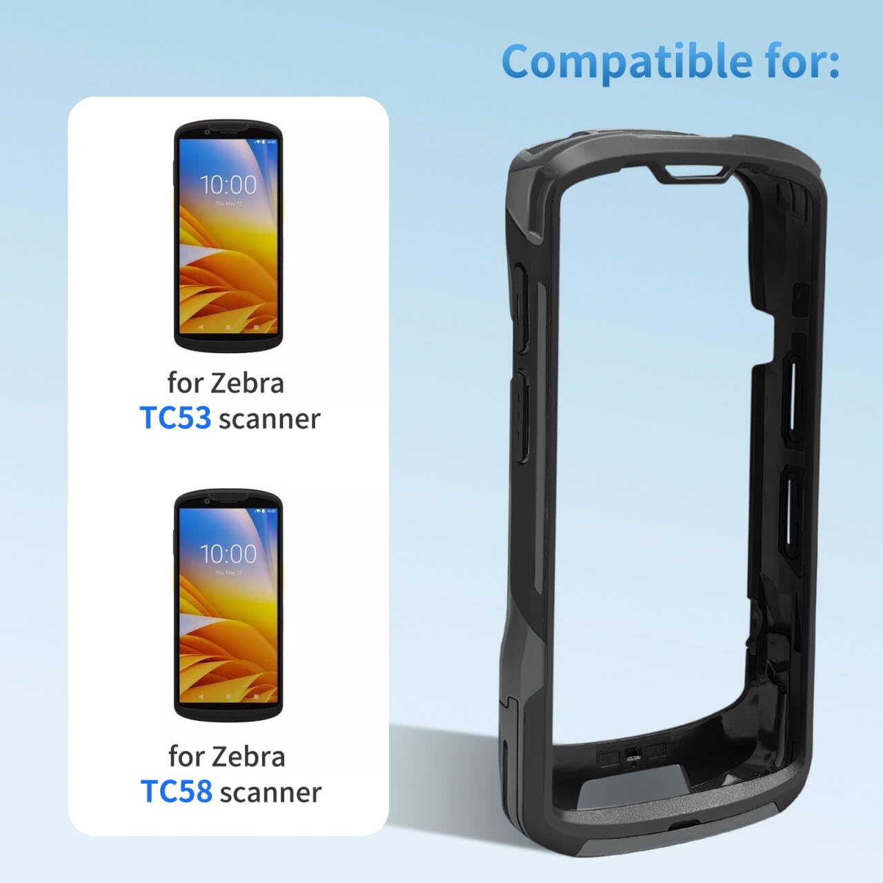 2 fundas TC53 resistentes para Symbol Zebra TC53 TC58, funda protectora para escáner de computadora móvil, TC53, TC58, fundas protectoras