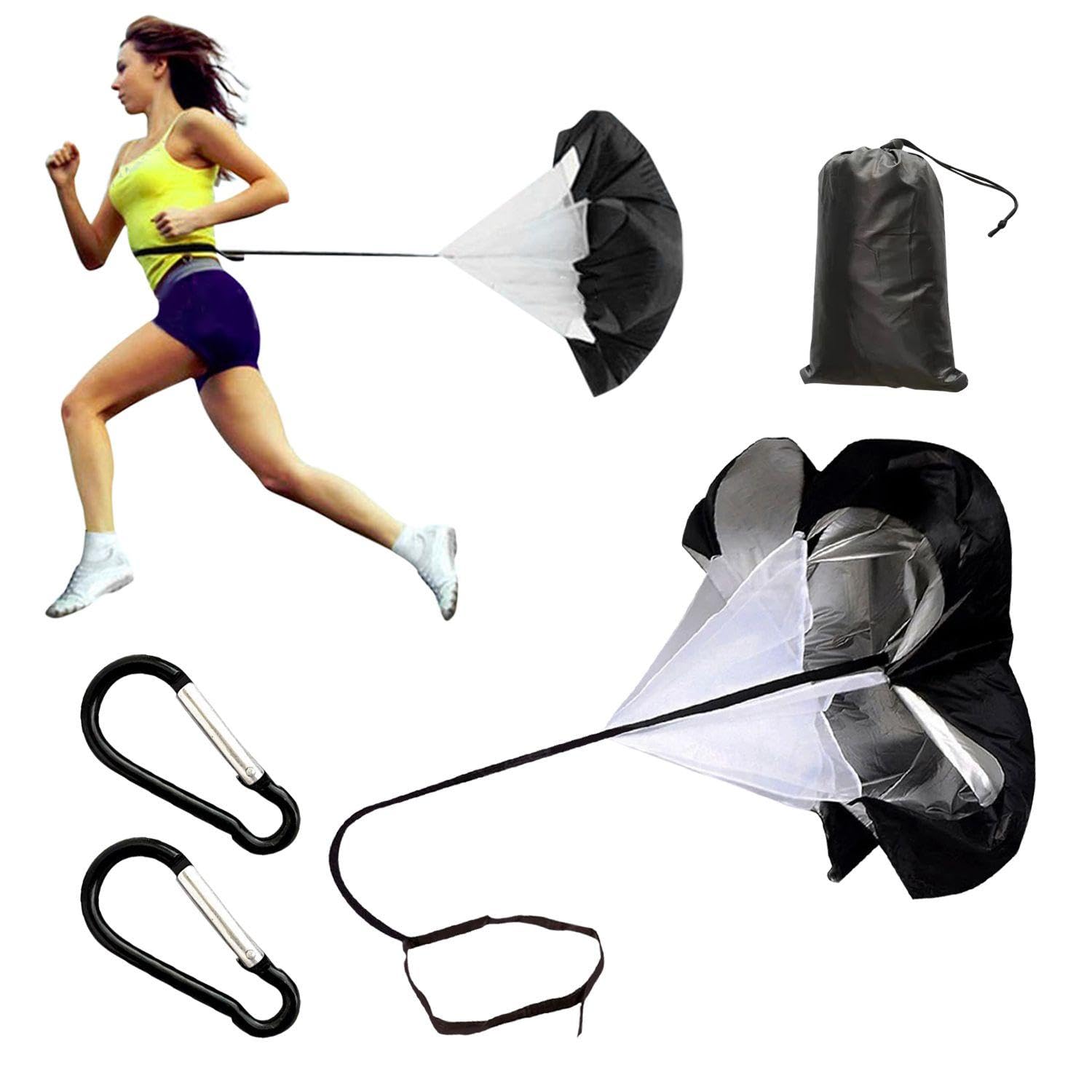 1 Ombrello di Resistenza E 2 Moschettoni, Accessori per L'Allenamento della Forza, Ombrello Fitness, Ombrello di Resistenza per L'Allenamento di Corsa