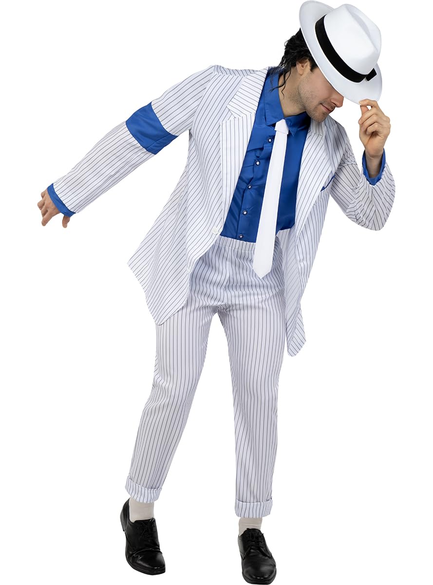 Funidelia | Disfraz de Michael Jackson smooth Criminal para hombre Música Pop & Grupos Musicales - Disfraz para adultos y divertidos accesorios para Fiestas, Carnaval y Halloween - Talla L - XL