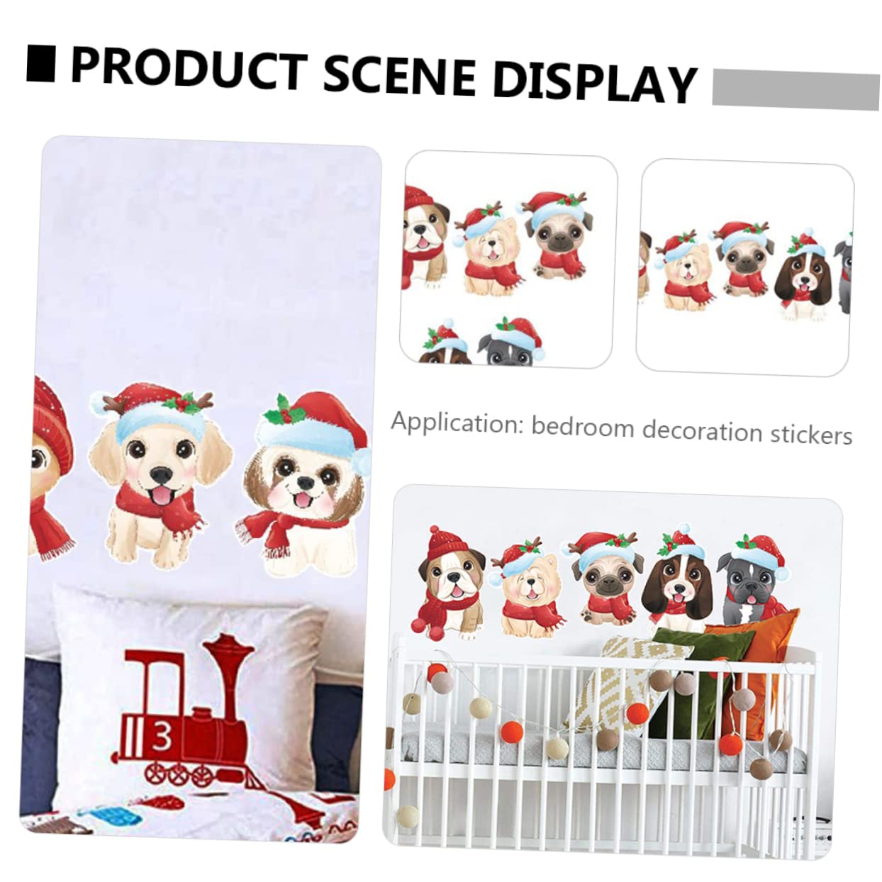 Cabilock 6 Fogli etichetta adesivo da parete per la cameretta dei cartone animato gnomi luci fatate Natale culla cam christmas adesivo da parete natalizio vetrofania natalizia pvc
