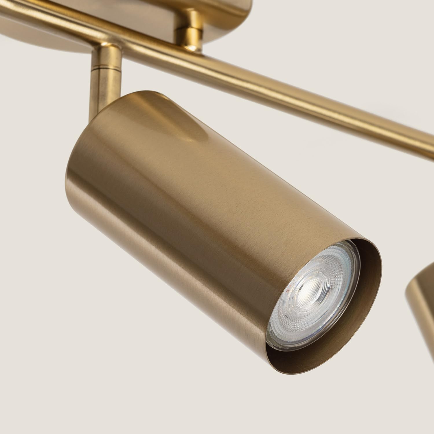 LEDKIA Lámpara de Techo Metal Dariel 3 Focos Dorado | 3 Focos Orientables | Diseño Moderno y Minimalista | Compatible con Bombillas de Bajo Consumo