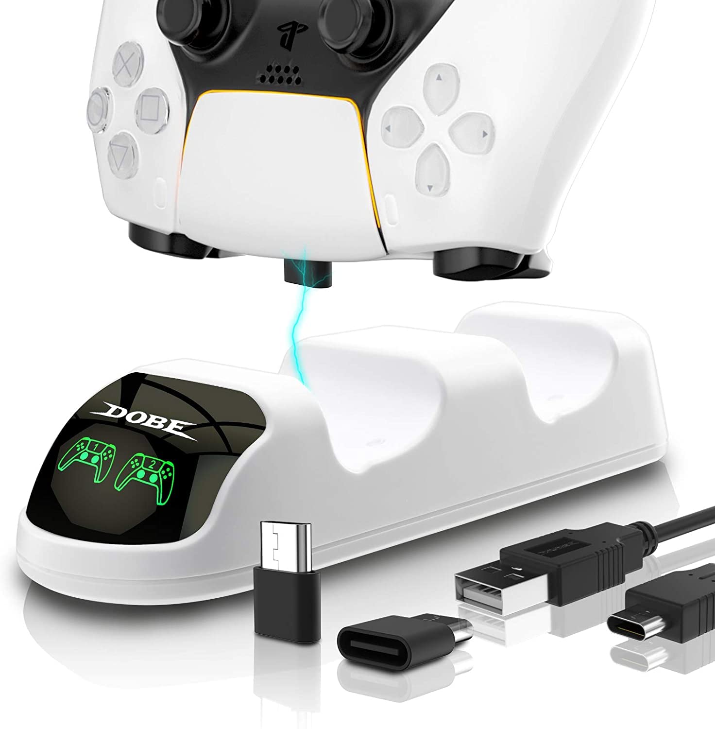 Controller Charging Station for PS5, Charging Dock Compatible for Playstation 5 DualSense Wireless Controller with LED Light Indicators and USB C Cable (B09N1HGY2C) Amazon Price History, Amazon Price Tracker