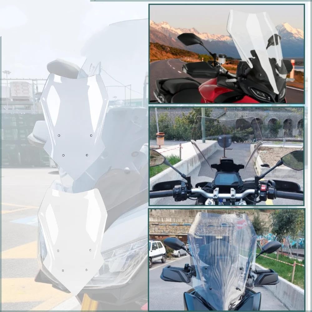 Dla YAMAHA Tracer 900 9 GT 2018-2020 Owiewka Motocyklowa, Owiewka, Osłona, Akcesoria Deflektor Przedniej Szyby Motocykla(Light Smoke)