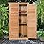 Goplus Outdoor Storage Cabinet, Wooden Storage Shed with Latch, Detachable Shelves & Weather Resistant Pitch Roof, Vertical Garden Tool Organizer for Outside Yard Patio Deck