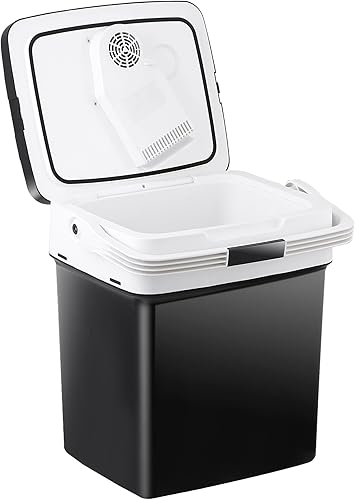 ZENY Refrigerador eléctrico y calentador para vehículos y camiones - Refrigerador termoeléctrico de 12 V CACC con asa, refrigerador portátil de