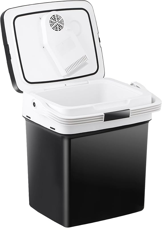 Car Fridge Electric Cooler and Warmer for Vehicles & Trucks- 12V AC/DC Car Thermoelectric Refrigerator with Handle, Portable Car Fridge for Travel, Camping and Picnics (29L)