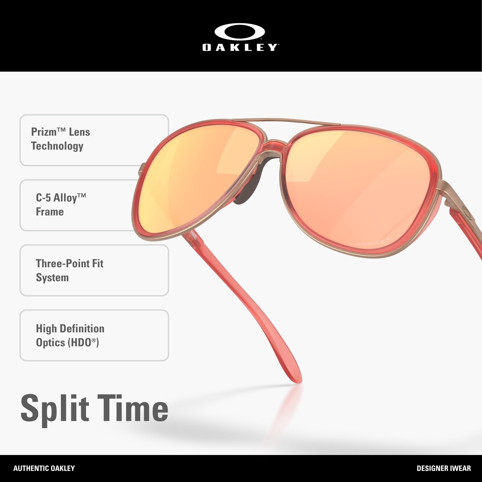 Oakley Damskie okulary przeciwsłoneczne Oo4129 Split Time Aviator