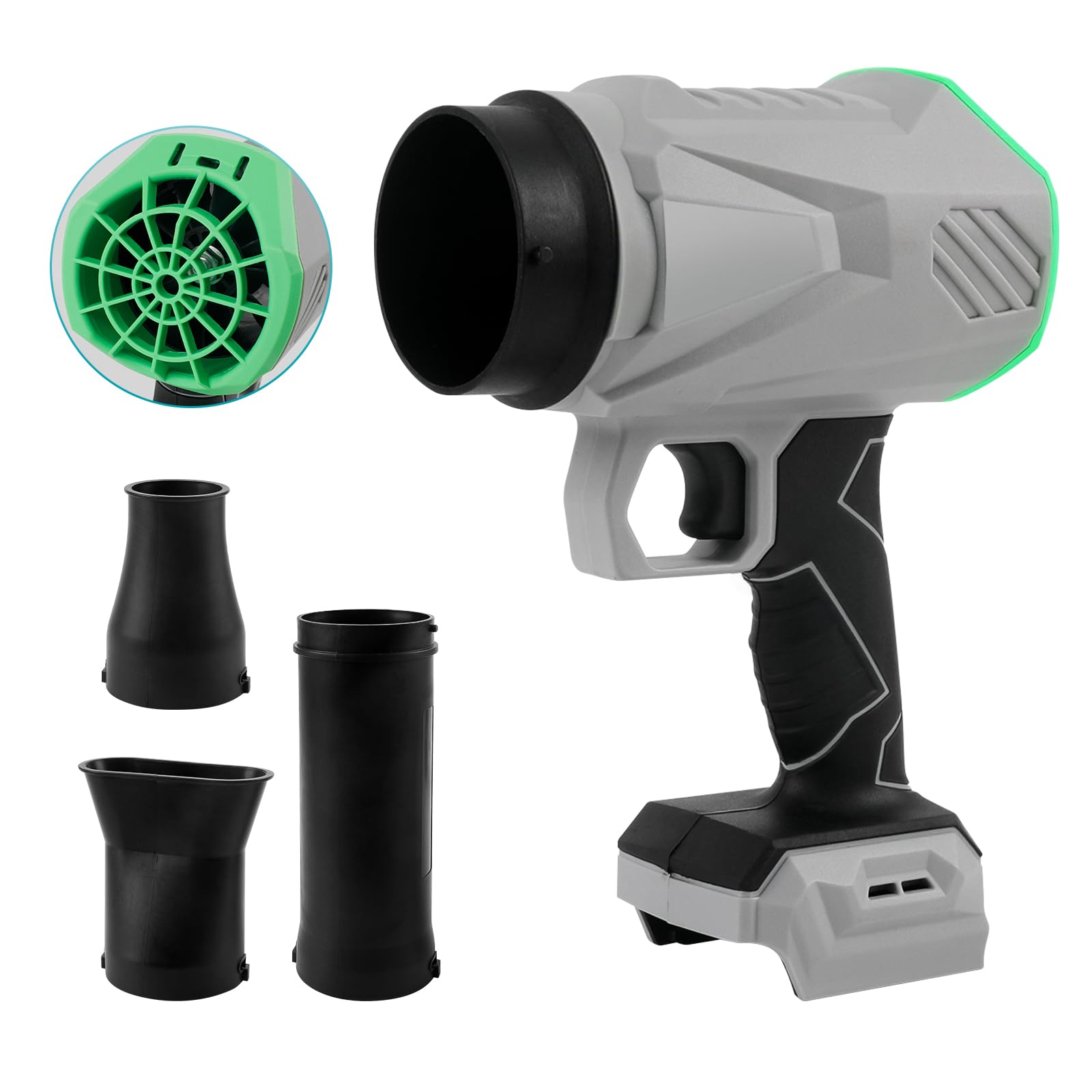 Soplador de hojas con batería para Makita, motor de 500.000 rpm, limpiador de polvo ligero con velocidad ajustable, flujo de aire de 215 km/h, soplador de hojas eléctrico para soplar nieve, secar