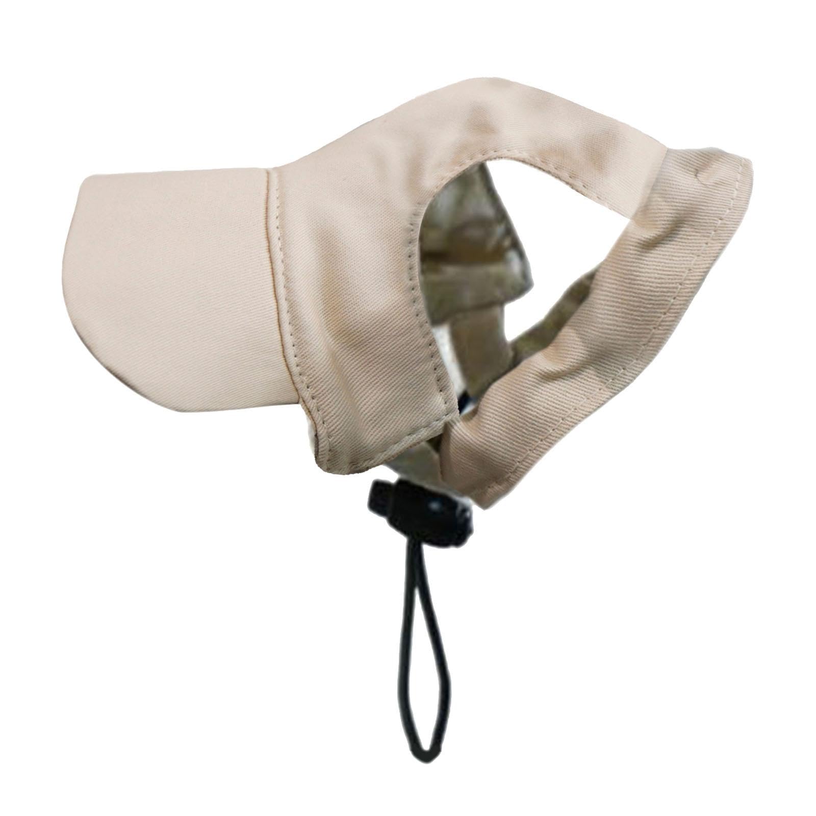 Cappellino da Tela Regolabile, Comodo Ed Elegante per Cani, con Fori per Le Orecchie, Ideale per La Protezione Solare, Beige, L
