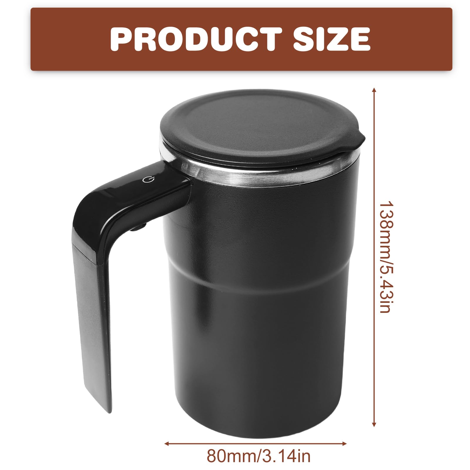 Image secondaire de Tasse à café électrique à mélangeur automatique - 380 ml - Avec anse - Avec affichage de la température - En acier inoxydable 304