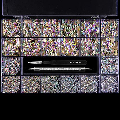 Miniatura 2 de 12 tipos de 600 diamantes de forma especial + 2500 diamantes de imitación de fondo plano, mezcla de 20 estilos de cristales de imitación de parte