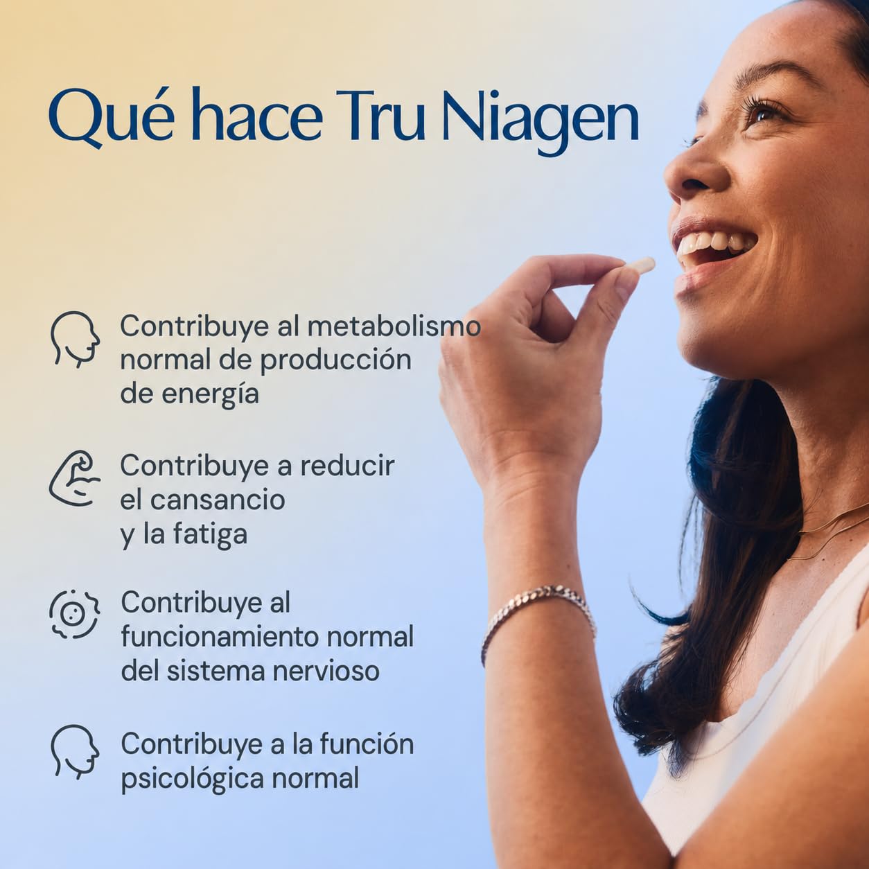 TRU NIAGEN Suplemento NAD+ 300 mg x 30 Cápsulas, 1 al día, 1 mes, 1 frasco | Clínicamente estudiado; Niagen NR contribuye a reducir el cansancio y la fatiga y a generar NAD+