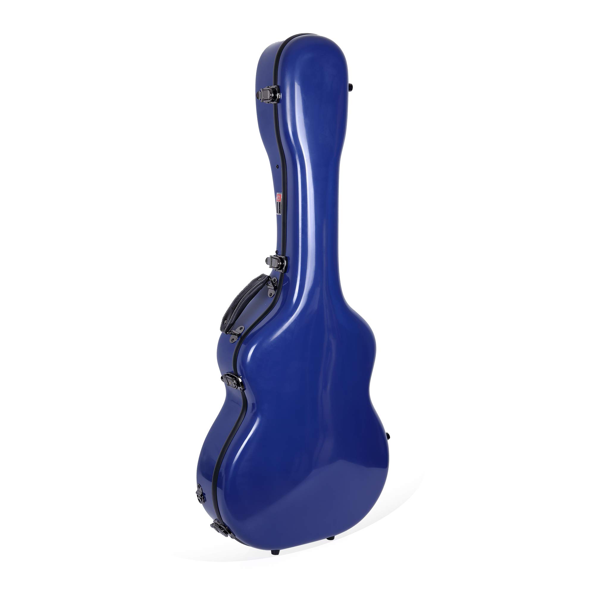 Crossrock Deluxe Fiberglass Case for OM, Martin 000 Guitars | Plush Interior, TSA Lock - Navy Blue (CRF2020OMNVBL)