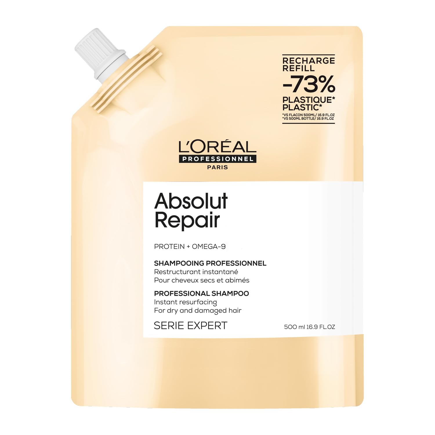 L'Oreal Professionnel Paris Absolut Repair Shampoo – Nourishing Protein Shampoo For Dry, Damaged Hair, Repairs Damage and Provides Shine