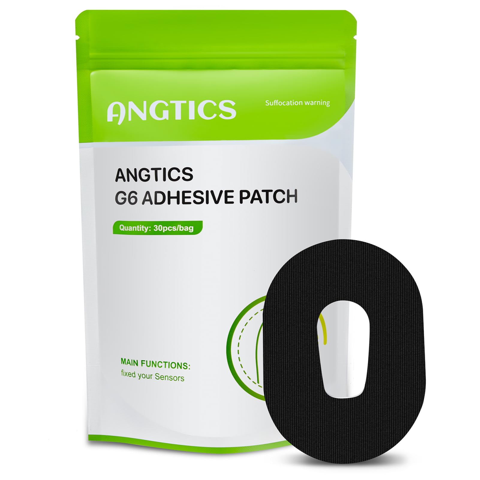 ANGTICSDexcom G6 Adhesive Patches Waterproof, 30 Pack Black Overpatch for Dexcom G6, Premium Transparent G6 Overlay Patches, Hypoallergenic & Skin-Friendly, Lasting 10 Days, Sensor is NOT Included