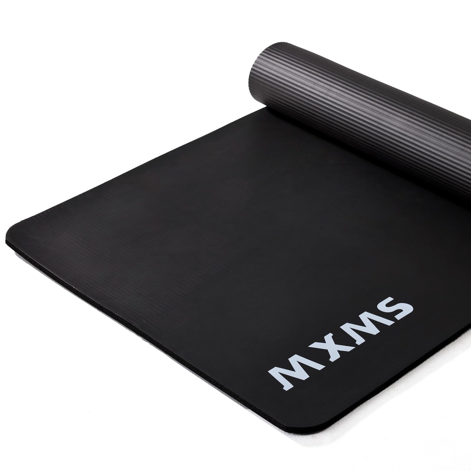 YUREN メンズ用 トレーニングマット 幅広 90*200cm 極厚 10mm 15mm 特大 ヨガマット 高密度 ニトリルゴム 筋トレマット ピラティス エクササイズ マット 滑り止め 初心者 収納バッグ付き (ブラック, 15mm)