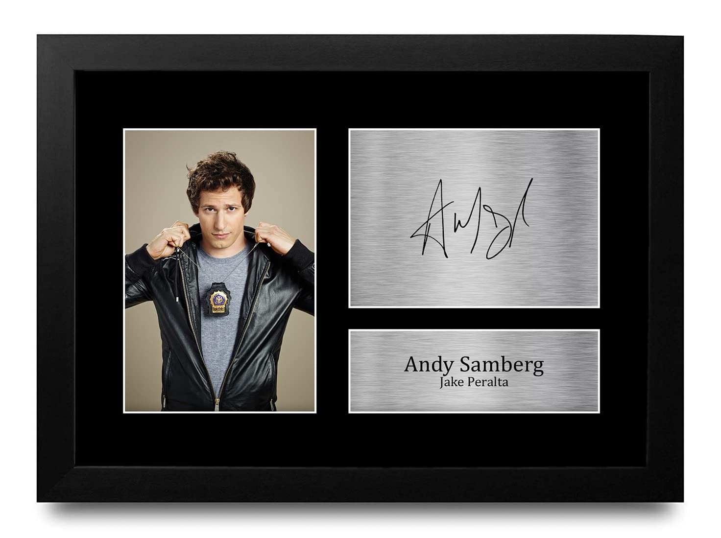 HWC Trading FR A4 Andy Samberg Brooklyn Nine-Nine Gifts Printed Signed Autograph Picture for TV Show Fans - A4 Framed