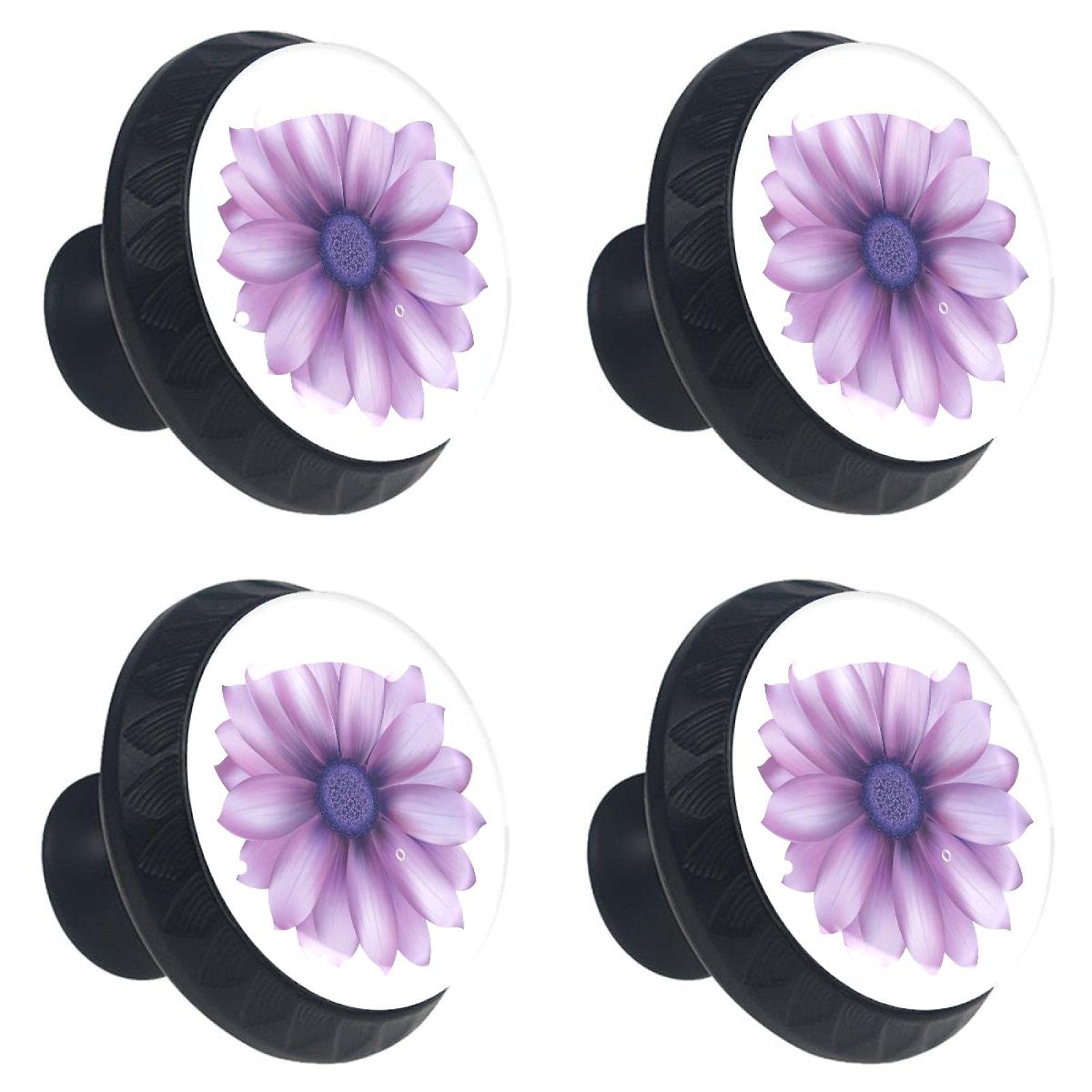 Bouton de tiroir en verre pour relooker une commode de chambre avec des fleurs roses