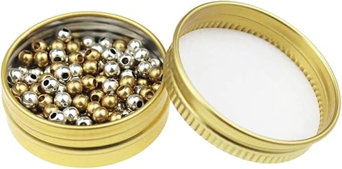 Miniatura 5 de Latas redondas doradas de aluminio con tapa de rosca, tarros de metal vacíos deslizantes, 48 unidades, 2 onzas, 1 oz, 0.5 onzas, tamaños mixtos