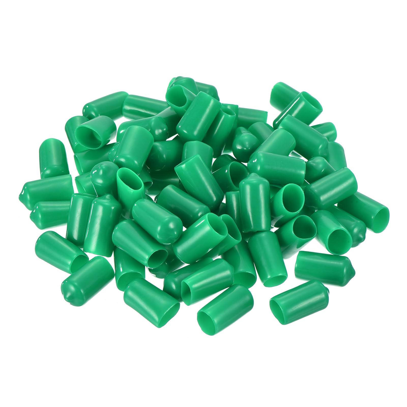 uxcell 100pcs Rubber End Caps 12.5mm ID Vinyl Cap Cover Screw Protectors Dark Green
