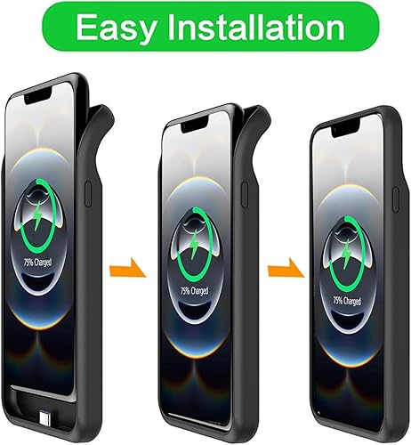 Miniatura 3 de Funda para iPhone 17 batería, 10000mAh portátil Power Bank Cargador protector caso del teléfono celular con batería recargable negro