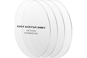 Crystal Clear 1/8" Thick Round Plexiglass Circle for Endless Craft Possibilities