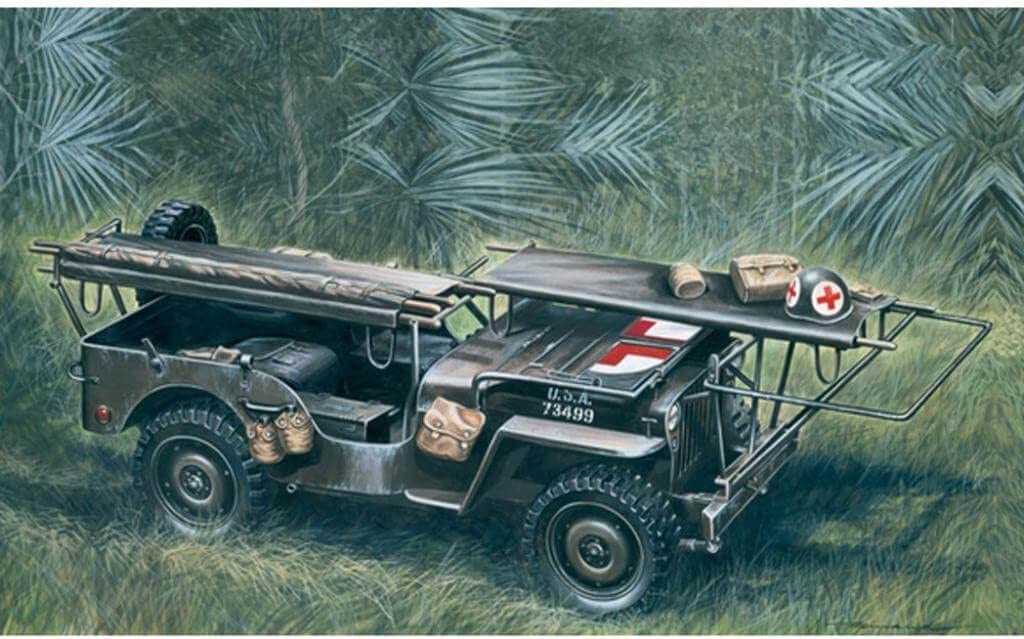 Italeri 1:35-1/4 Ton. 4X4 Ambulance Jeep