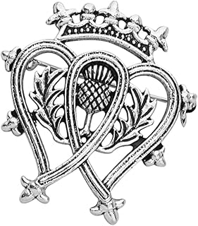 SaiDian 1Pcs Vintage Silver Thistle Crown Brooch Pin Ireland Irish Royalty Badge Brooch Scottish Brooch