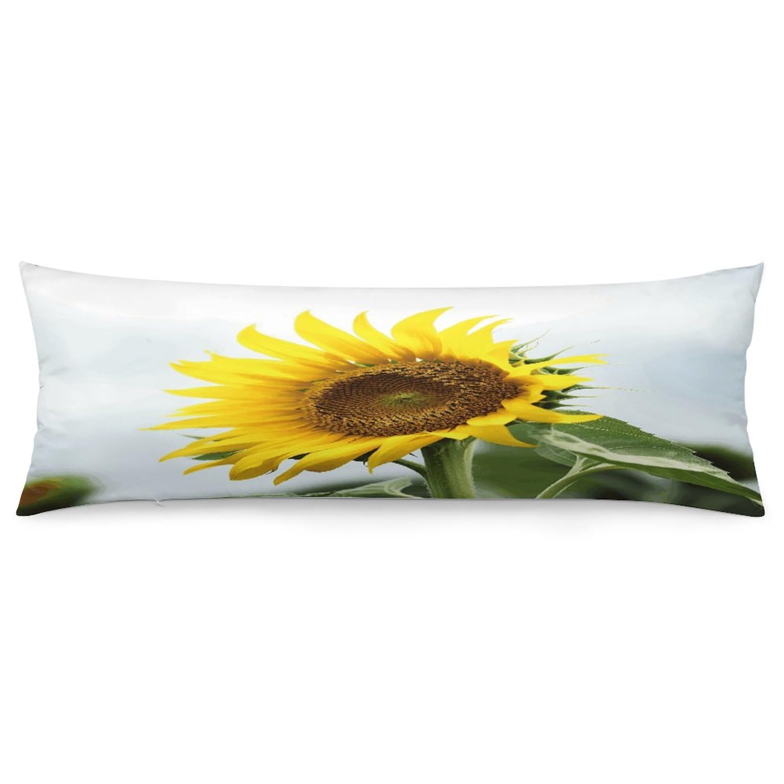 Bloom Sunflower Pillowcase Decorative Long Body Pillow Case Soft Breathable Body Pillow Cover Modern Large Pillowcase Cute Body Pillow Pillowcases for Bedroom Couch 18.9 X 53 Inch