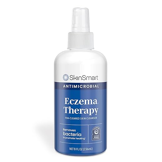 SkinSmart Antimicrobial Eczema Therapy with Hypochlorous Acid, Removes Bacteria so Skin Can Heal, for Adults, Kids and Seniors, 8 Ounce Clear Spray