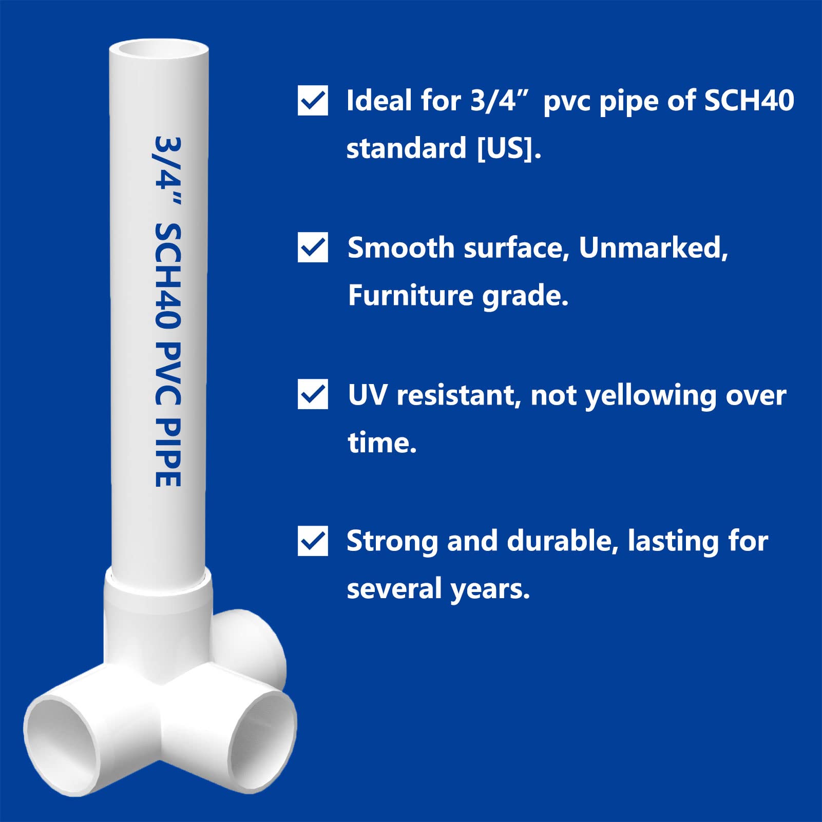 Buy letsFix 4Way 3/4 inch PVC Fitting, PVC Elbow PVC Pipe Connectors