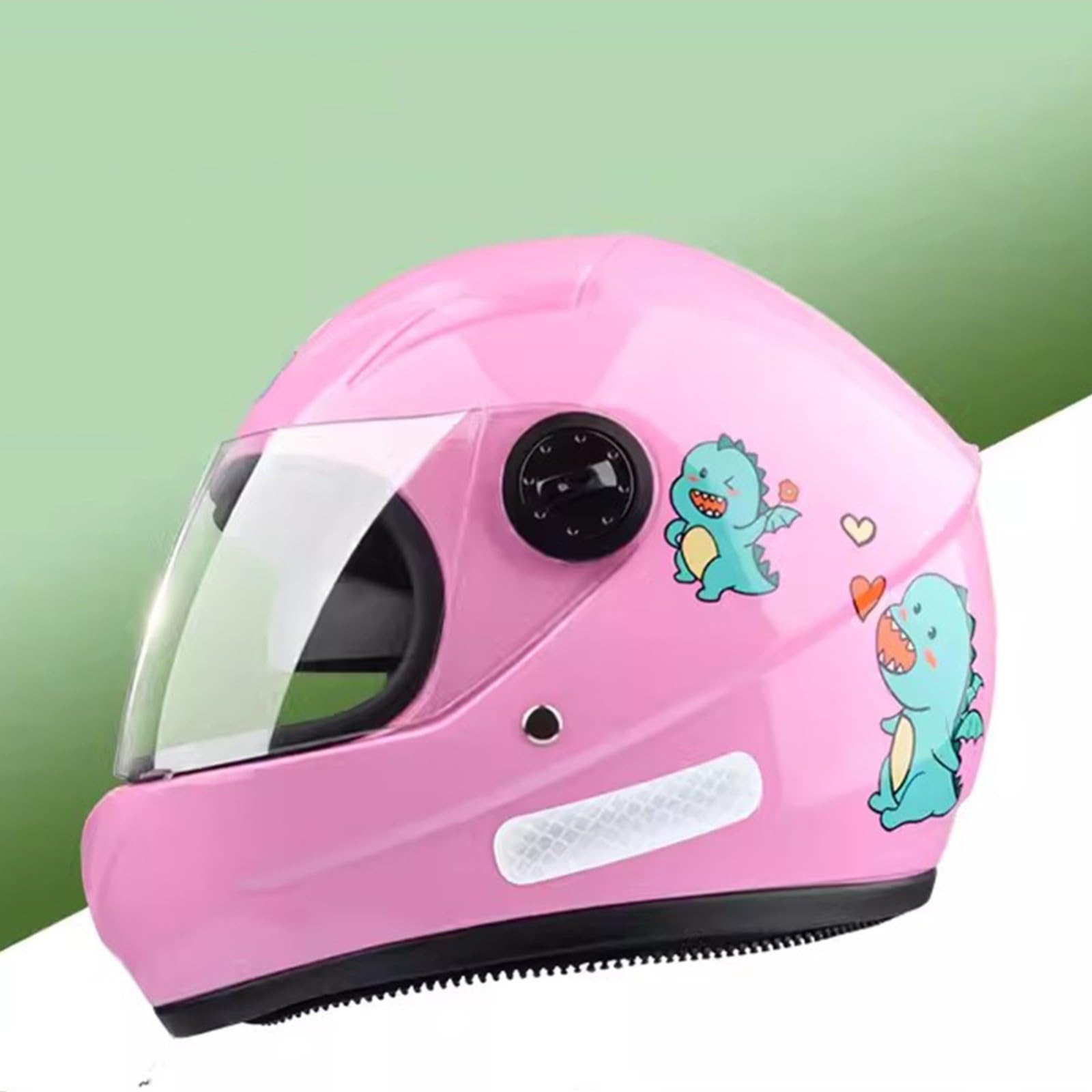 Casco De Motocicleta De Cara Completa para Niños Lindo Ciclomotor para Niños Y Niñas Casco Ligero con Visera Solar para Niños De 3 A 12 Años C,48-53cm