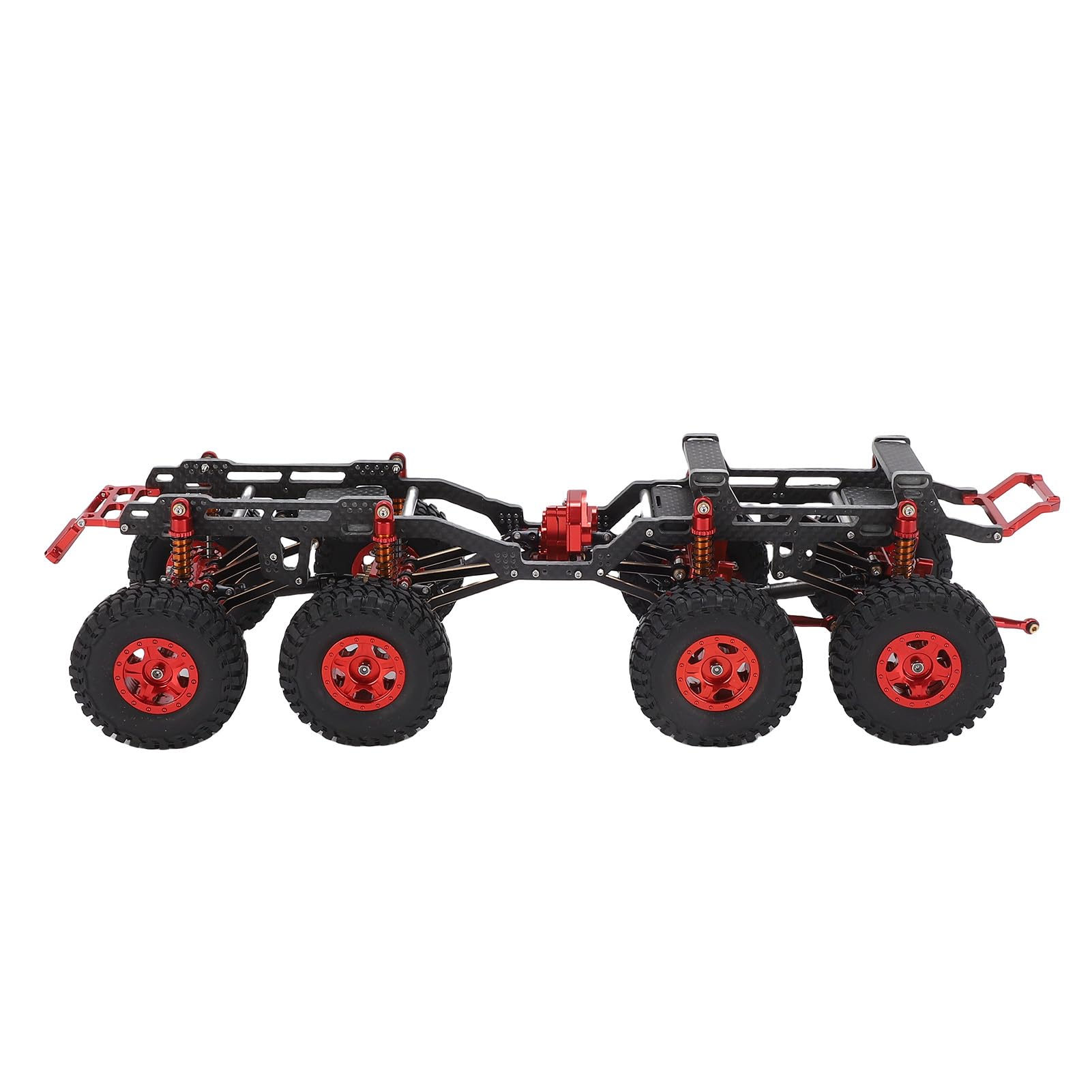 Gedourain Wymiana Ramy Podwozia RC z Włókna Węglowego o Niskiej Grawitacji środkowej do Samochodu Axial SCX24 8x8 RC do Profesjonalnej Modyfikacji (Czarny Czerwony)