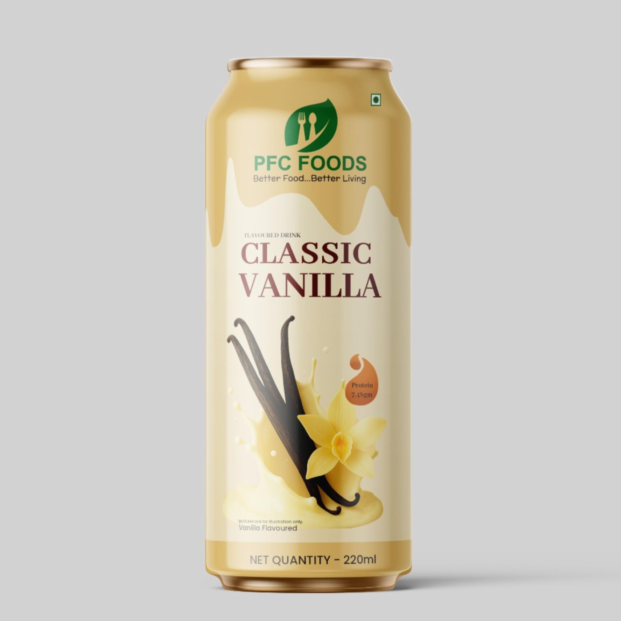 PFC FOODS Chocolate Nutty & Vanilla Classic Flavored Drink Combo | High Protein Ready To Drink Dairy Beverage | Cocoa Hazelnut & Vanilla Milk | 220 Ml Each | Pack Of 2 — Amazon image 3