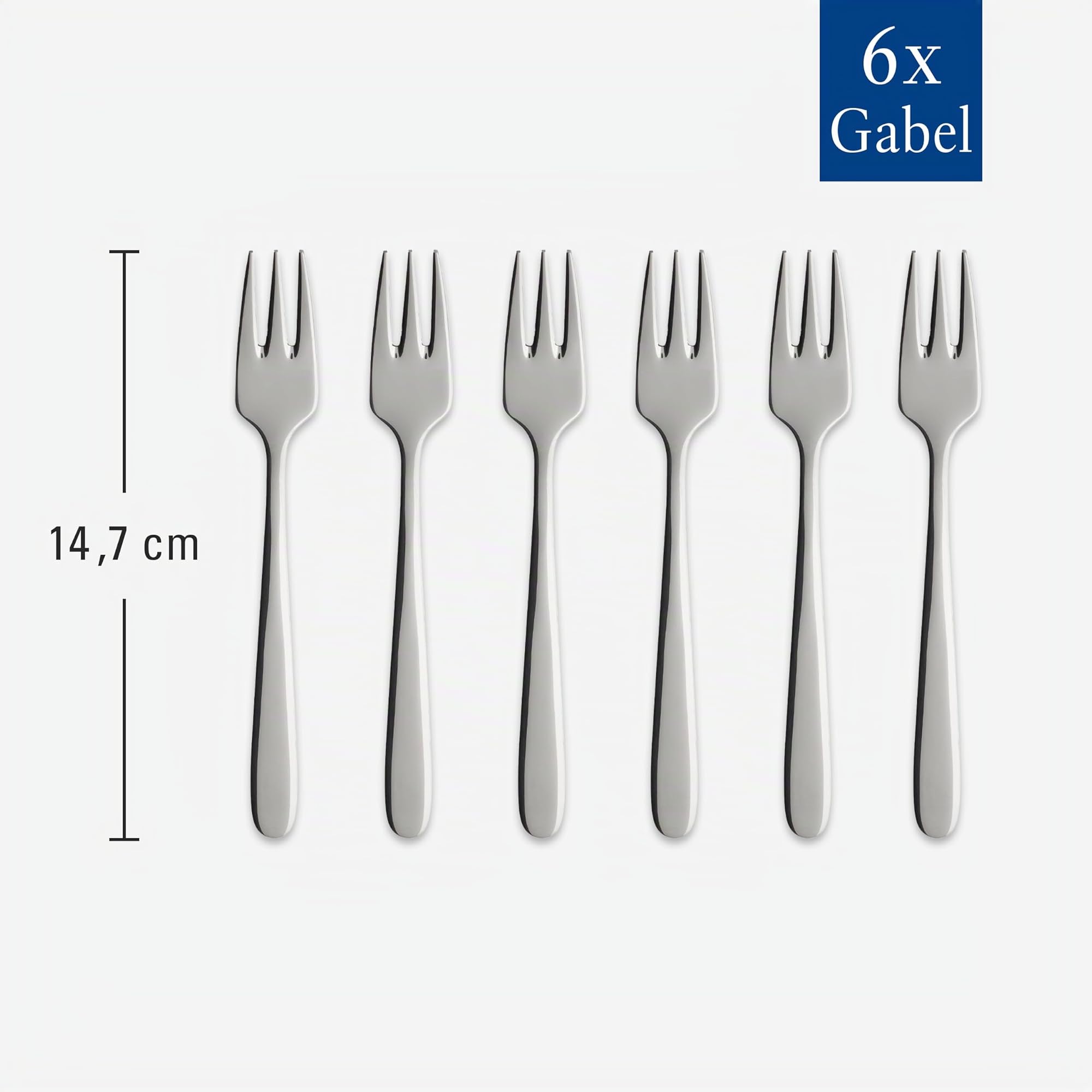 Villeroy & Boch Daily Line Set Forchettina Dolce, Acciaio Inossidabile 18/10, 147 mm