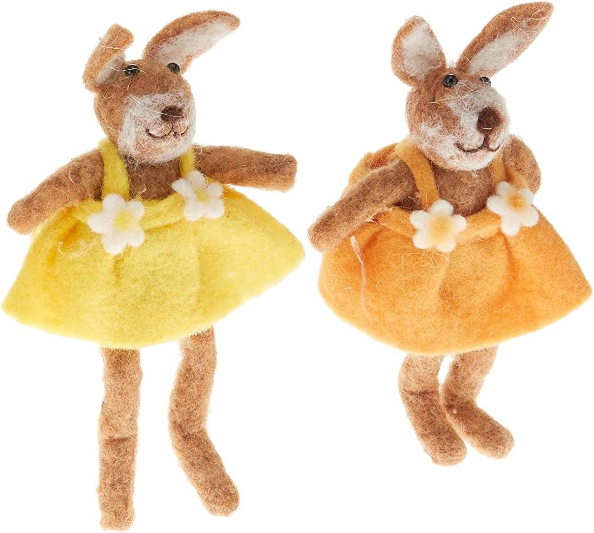 KALALOU CHB1607 Set of Colorful Felt Rabbits, One Size, Multicolored