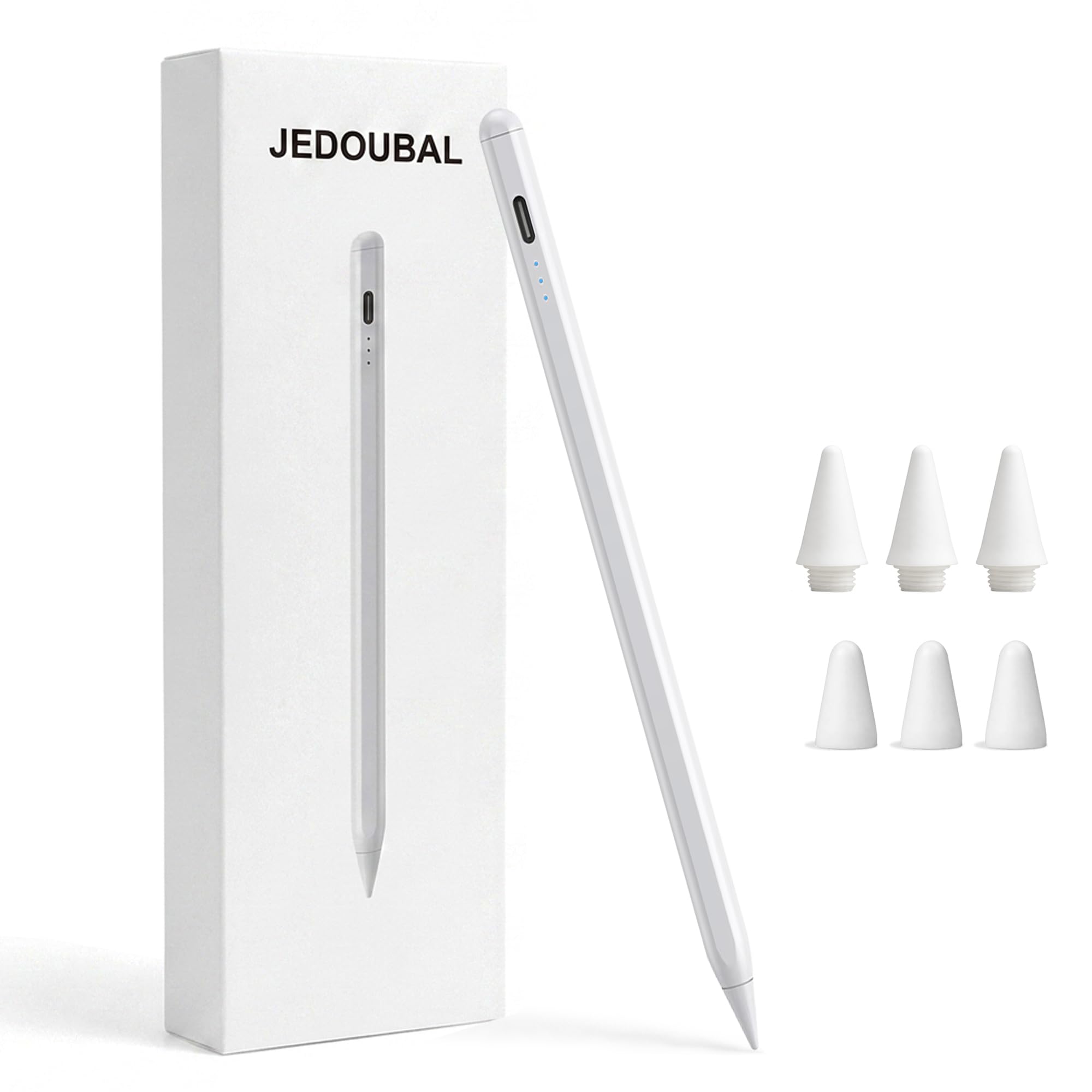 JEDOUBAL Stylus Pen for iPad 2018-2026, 3X Fast Charging iPad Pencil with Palm Rejection &amp; Tilt Sensitivity, Apple Pencil Alternative No Bluetooth Required Compatible with iPad Pro Air Mini